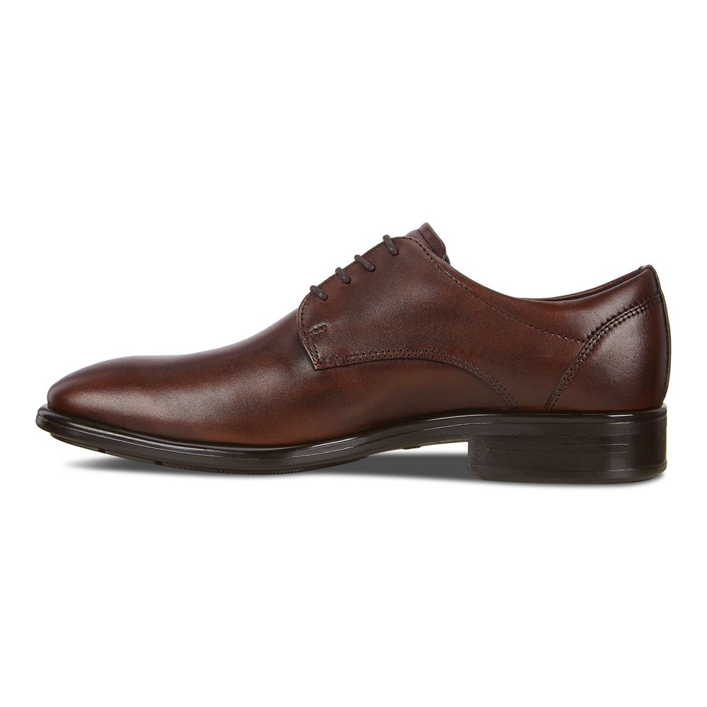 ECCO Mens Derby Shoe Brown - Citytray Traditionals - TQO-904875